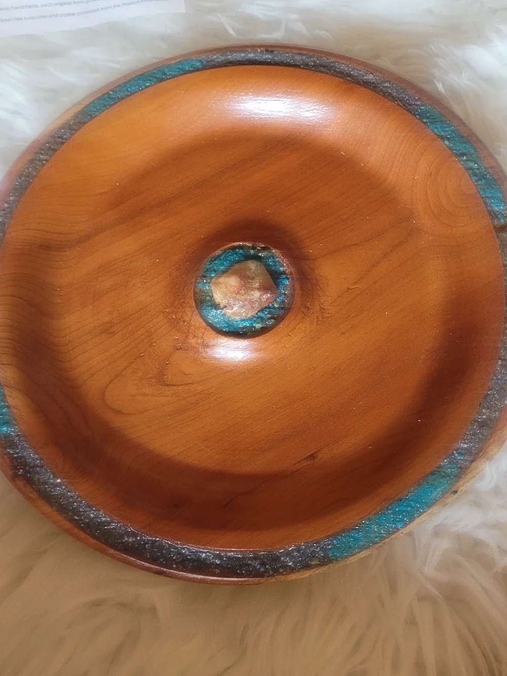 Turquoise Inlay Pine Bowl